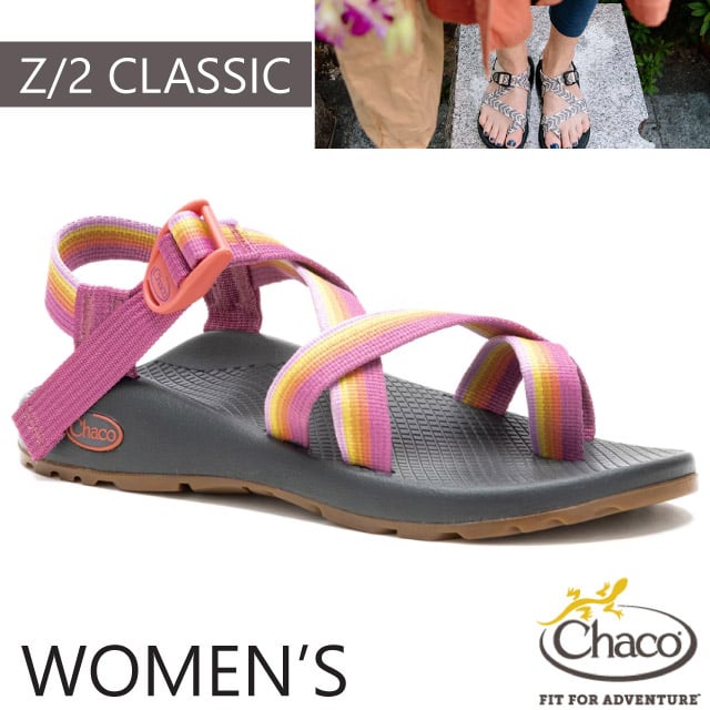 【Chaco】贈置鞋袋!女 Z/2 CLASSIC 越野運動涼鞋(夾腳款)戶外拖鞋/CH-ZCW02-HK06 紅紫瑰麗✿30E010